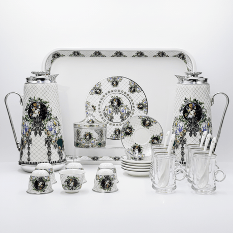 Mayflower White & Gold Premium Tea and Coffee Serving Collection with Purple and Green Floral Design - Al Kabayel Discount CentreMayflower White & Gold Premium Tea and Coffee Serving Collection with Purple and Green Floral DesignTea SetsMAYFLOWERAl Kabayel Discount Centre