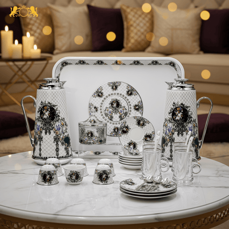 Mayflower White & Gold Premium Tea and Coffee Serving Collection with Purple and Green Floral Design - Al Kabayel Discount CentreMayflower White & Gold Premium Tea and Coffee Serving Collection with Purple and Green Floral DesignTea SetsMAYFLOWERAl Kabayel Discount Centre