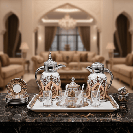 Mayflower White & Silver Premium Tea and Coffee Set with Elegant Modern Design – 29 Pieces - Al Kabayel Discount CentreMayflower White & Silver Premium Tea and Coffee Set with Elegant Modern Design – 29 PiecesTea SetsMAYFLOWERAl Kabayel Discount Centre
