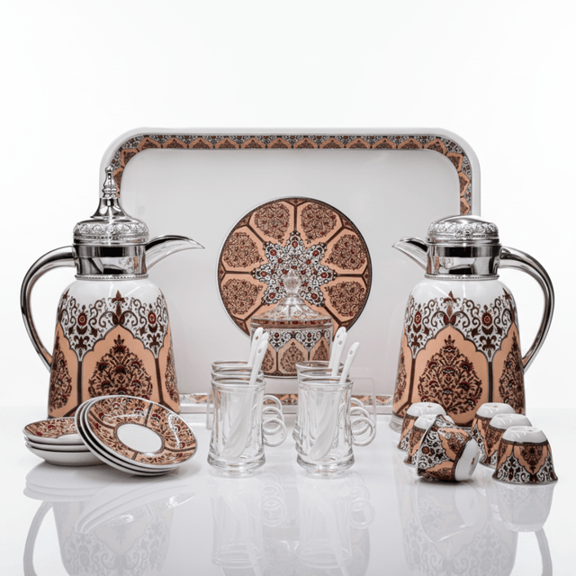 Mayflower White & Silver Premium Tea and Coffee Set with Elegant Modern Design – 29 Pieces - Al Kabayel Discount CentreMayflower White & Silver Premium Tea and Coffee Set with Elegant Modern Design – 29 PiecesTea SetsMAYFLOWERAl Kabayel Discount Centre