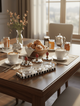 Mayflower Glass & Ceramic Candy Pot Set with Tray – 3 Pieces, Black & White Snack Serving Set (8*10 Cm Per Pot) - Al Kabayel Discount CentreMayflower Glass & Ceramic Candy Pot Set with Tray – 3 Pieces, Black & White Snack Serving Set (8*10 Cm Per Pot)Jars & Food SaversMAYFLOWERAl Kabayel Discount Centre