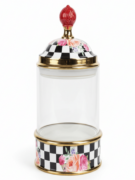 Mayflower Glass Storage Canister with Ceramic Lid – 14 × 26 cm, Black & White Kitchen Jar - Al Kabayel Discount CentreMayflower Glass Storage Canister with Ceramic Lid – 14 × 26 cm, Black & White Kitchen JarJars & Food SaversMAYFLOWERAl Kabayel Discount Centre