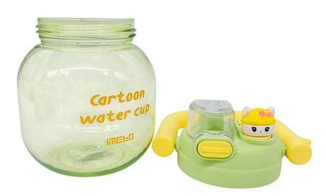 Mebo Tranparent Plastic Cartoon Water Bottle 800ml, Green - Yellow - Al Kabayel Discount CentreMebo Tranparent Plastic Cartoon Water Bottle 800ml, Green - YellowWater BottlesMEBOAl Kabayel Discount Centre