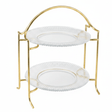 Meera 2-Tier Round Glass & Gold Metal Candy Tray | Elegant Serving Stand for Sweets, Dates & Desserts | 23×30 cm | Majlis & Home Entertaining - Al Kabayel Discount CentreMeera 2-Tier Round Glass & Gold Metal Candy Tray | Elegant Serving Stand for Sweets, Dates & Desserts | 23×30 cm | Majlis & Home EntertainingServing TrayMEERAAl Kabayel Discount Centre