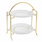 Meera 2-Tier Round Glass & Gold Metal Candy Tray | Elegant Serving Stand for Sweets, Dates & Desserts | 23×30 cm | Majlis & Home Entertaining - Al Kabayel Discount CentreMeera 2-Tier Round Glass & Gold Metal Candy Tray | Elegant Serving Stand for Sweets, Dates & Desserts | 23×30 cm | Majlis & Home EntertainingServing TrayMEERAAl Kabayel Discount Centre
