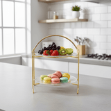 Meera 2-Tier Round Glass & Gold Metal Candy Tray | Elegant Serving Stand for Sweets, Dates & Desserts | 23×30 cm | Majlis & Home Entertaining - Al Kabayel Discount CentreMeera 2-Tier Round Glass & Gold Metal Candy Tray | Elegant Serving Stand for Sweets, Dates & Desserts | 23×30 cm | Majlis & Home EntertainingServing TrayMEERAAl Kabayel Discount Centre