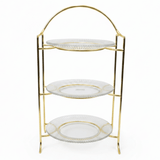 Meera 3-Tier Round Glass & Gold Metal Candy Serving Tray Stand | Elegant Dessert Display Tower for Sweets, Dates & Pastries | 23×50 cm | - Al Kabayel Discount CentreMeera 3-Tier Round Glass & Gold Metal Candy Serving Tray Stand | Elegant Dessert Display Tower for Sweets, Dates & Pastries | 23×50 cm |Serving TrayMEERAAl Kabayel Discount Centre