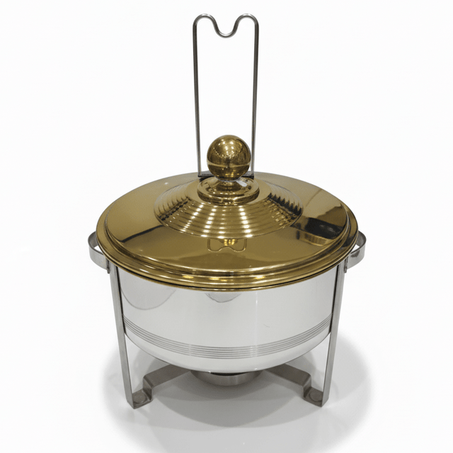 Meera 4000ml Stainless Steel Food Warmer – Premium Silver with Gold Accent Design 1 Heavy Duty Buffet Serving Dish - Al Kabayel Discount CentreMeera 4000ml Stainless Steel Food Warmer – Premium Silver with Gold Accent Design 1 Heavy Duty Buffet Serving DishWarmersMEERAAl Kabayel Discount Centre
