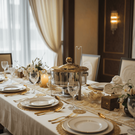 Meera 8000ml Stainless Steel Food Warmer – Extra Large Silver & Gold Design 1 Professional Buffet Dish - Al Kabayel Discount CentreMeera 8000ml Stainless Steel Food Warmer – Extra Large Silver & Gold Design 1 Professional Buffet DishWarmersMEERAAl Kabayel Discount Centre