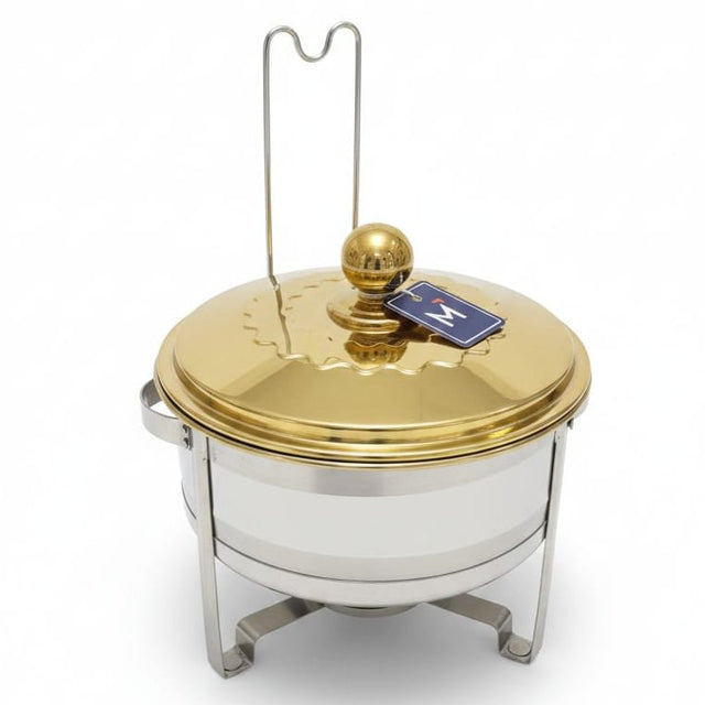 Meera 8000ml Stainless Steel Food Warmer – Heavy Duty Silver & Gold Design 2 Extra Capacity Buffet Dish - Al Kabayel Discount CentreMeera 8000ml Stainless Steel Food Warmer – Heavy Duty Silver & Gold Design 2 Extra Capacity Buffet DishWarmersMEERAAl Kabayel Discount Centre