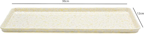 Melamine Rectangle Serving Tray 30x12cm, Off - White Color Marble Designed Texture Plates Rectangular Shape Pattern Healthy Platter Tray Kitchen Product Premium Multipurpose Use Accessories - Al Kabayel Discount CentreMelamine Rectangle Serving Tray 30x12cm, Off - White Color Marble Designed Texture Plates Rectangular Shape Pattern Healthy Platter Tray Kitchen Product Premium Multipurpose Use AccessoriesAl Kabayel Discount CenterAl Kabayel Discount Centre