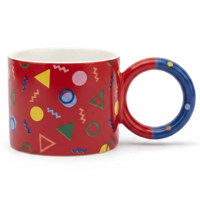 Memphis Geometric Ceramic Mug — 380ml | Bold Colorful Design with Circular Handle - Al Kabayel Discount CentreMemphis Geometric Ceramic Mug — 380ml | Bold Colorful Design with Circular HandleMugsAKDCAl Kabayel Discount Centre