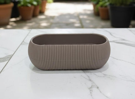 MERCAN Coral Long Brown Plastic Plant Pot 0.55L – Rectangular Decorative Planter Box for Tabletops, Window Sills, or Office Spaces - Al Kabayel Discount CentreMERCAN Coral Long Brown Plastic Plant Pot 0.55L – Rectangular Decorative Planter Box for Tabletops, Window Sills, or Office SpacesFlower/Plant PotsMERCANAl Kabayel Discount Centre