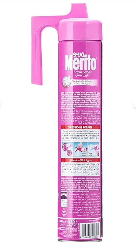 Merito Fresh Scent Ironing Spray – 500ml (Pack of 2) - Al Kabayel Discount CentreMerito Fresh Scent Ironing Spray – 500ml (Pack of 2)Laundry CareMERITOAl Kabayel Discount Centre