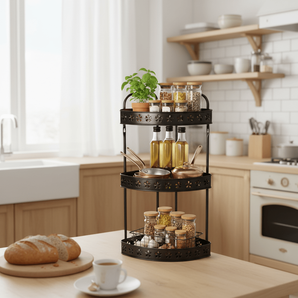 Meta Industrial Style Black Metal 3 - Tier Storage and Organizer Rack – 55 cm - Al Kabayel Discount CentreMeta Industrial Style Black Metal 3 - Tier Storage and Organizer Rack – 55 cmOrganizers & AccessoriesAKDCAl Kabayel Discount Centre
