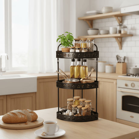 Meta Industrial Style Black Metal 3 - Tier Storage and Organizer Rack – 55 cm - Al Kabayel Discount CentreMeta Industrial Style Black Metal 3 - Tier Storage and Organizer Rack – 55 cmOrganizers & AccessoriesAKDCAl Kabayel Discount Centre