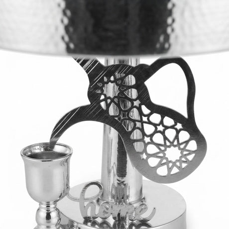 Metal Footed Candy Tray With Arabic Dallah & Oud Design – 20×25 cm - Gold / Silver - Al Kabayel Discount CentreMetal Footed Candy Tray With Arabic Dallah & Oud Design – 20×25 cm - Gold / SilverServing TraysAKDCAl Kabayel Discount Centre