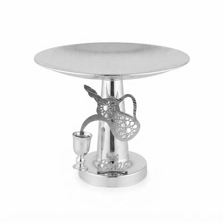 Metal Footed Candy Tray With Arabic Dallah & Oud Design – 25×30 cm - Gold / Silver - Al Kabayel Discount CentreMetal Footed Candy Tray With Arabic Dallah & Oud Design – 25×30 cm - Gold / SilverServing TraysAKDCAl Kabayel Discount Centre