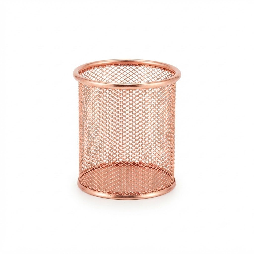 Metal Mesh Pen Holder - 10×8 cm - Gold / Rose Gold - Al Kabayel Discount CentreMetal Mesh Pen Holder - 10×8 cm - Gold / Rose GoldOrganizers & AccessoriesAKDCAl Kabayel Discount Centre