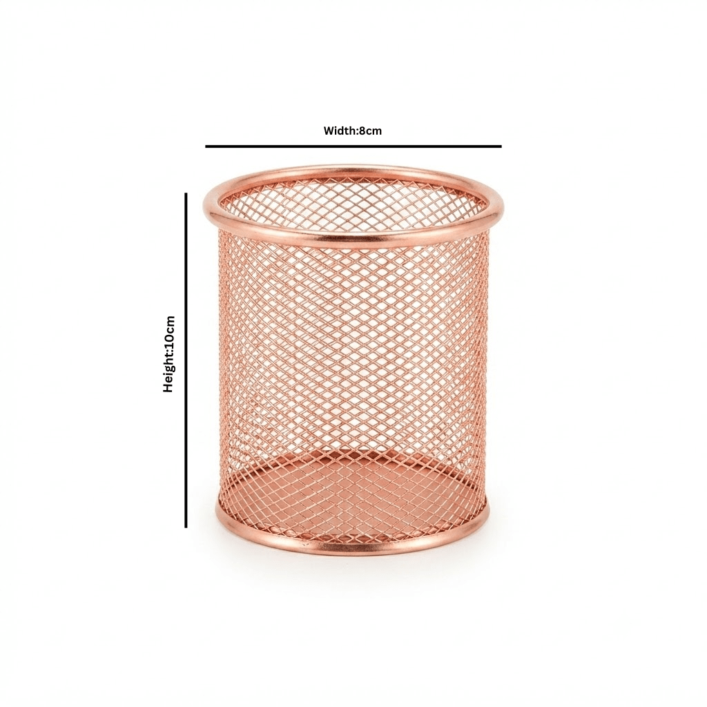 Metal Mesh Pen Holder - 10×8 cm - Gold / Rose Gold - Al Kabayel Discount CentreMetal Mesh Pen Holder - 10×8 cm - Gold / Rose GoldOrganizers & AccessoriesAKDCAl Kabayel Discount Centre
