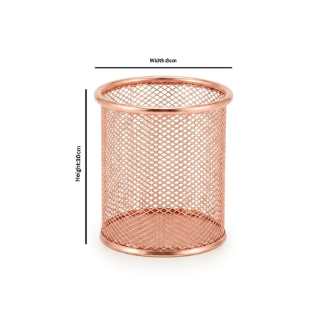 Metal Mesh Pen Holder - 10×8 cm - Gold / Rose Gold - Al Kabayel Discount CentreMetal Mesh Pen Holder - 10×8 cm - Gold / Rose GoldOrganizers & AccessoriesAKDCAl Kabayel Discount Centre