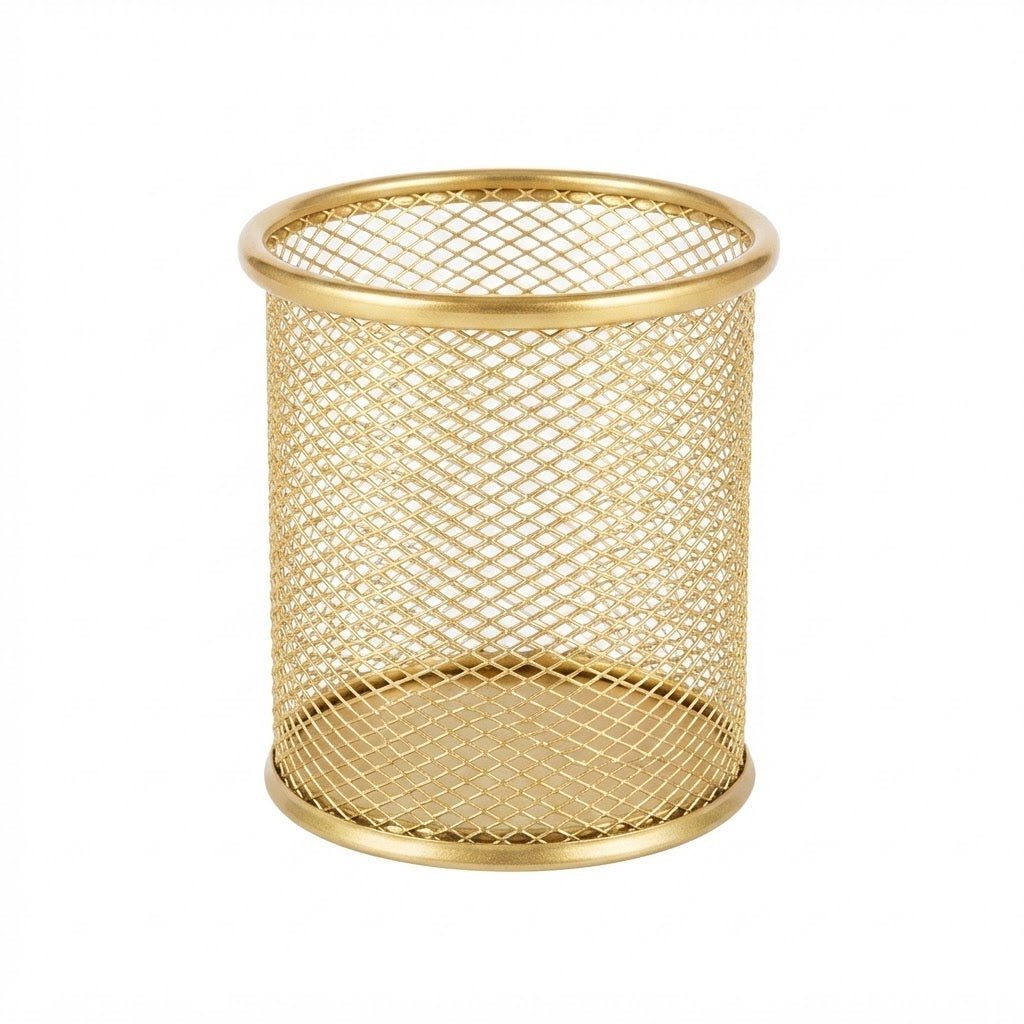 Metal Mesh Pen Holder - 10×8 cm - Gold / Rose Gold - Al Kabayel Discount CentreMetal Mesh Pen Holder - 10×8 cm - Gold / Rose GoldOrganizers & AccessoriesAKDCAl Kabayel Discount Centre