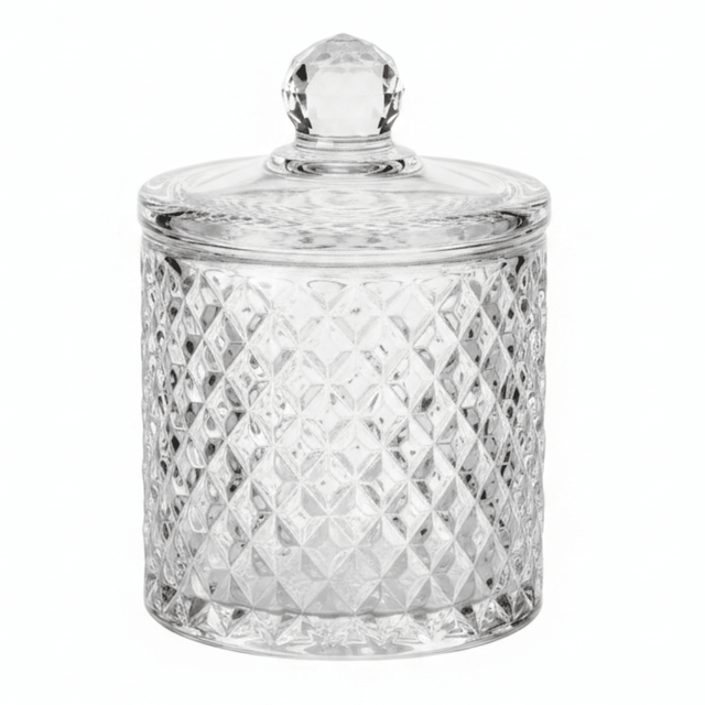 M.E.W Crystal Diamond Cut Glass Candy Pot with Lid 10.5 × 14.5 cm - Al Kabayel Discount CentreM.E.W Crystal Diamond Cut Glass Candy Pot with Lid 10.5 × 14.5 cmJars & Food SaversM.E.WAl Kabayel Discount Centre