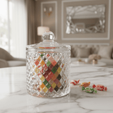 M.E.W Crystal Diamond Cut Glass Candy Pot with Lid 10.5 × 14.5 cm - Al Kabayel Discount CentreM.E.W Crystal Diamond Cut Glass Candy Pot with Lid 10.5 × 14.5 cmJars & Food SaversM.E.WAl Kabayel Discount Centre