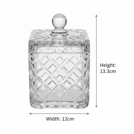 M.E.W Crystal Glass Candy Pot with Lid - 12×13.3 cm - Al Kabayel Discount CentreM.E.W Crystal Glass Candy Pot with Lid - 12×13.3 cmJars & Food SaversM.E.WAl Kabayel Discount Centre