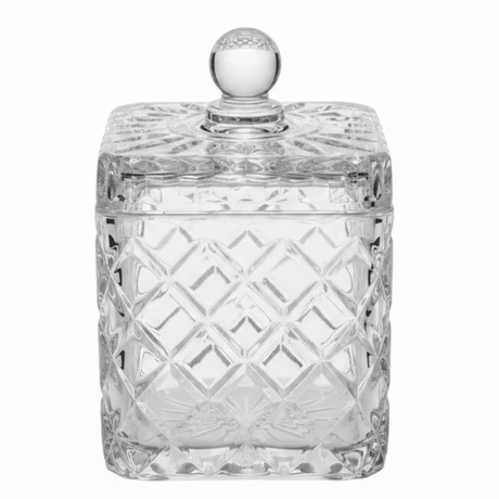 M.E.W Crystal Glass Candy Pot with Lid - 12×13.3 cm - Al Kabayel Discount CentreM.E.W Crystal Glass Candy Pot with Lid - 12×13.3 cmJars & Food SaversM.E.WAl Kabayel Discount Centre