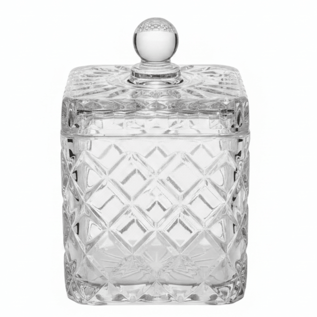 M.E.W Crystal Glass Candy Pot with Lid - 12×13.3 cm - Al Kabayel Discount CentreM.E.W Crystal Glass Candy Pot with Lid - 12×13.3 cmJars & Food SaversM.E.WAl Kabayel Discount Centre
