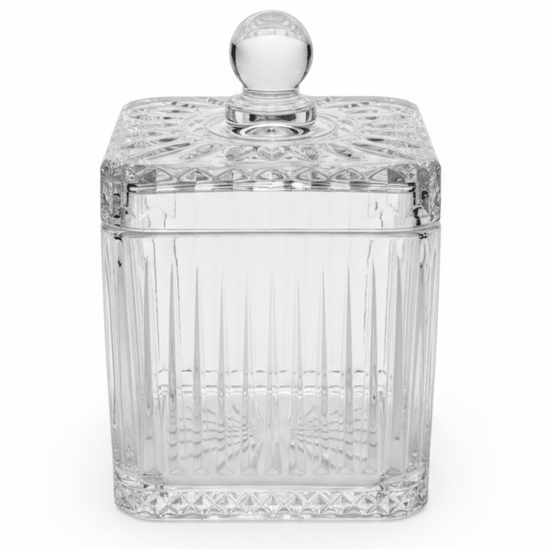 M.E.W Crystal Glass Candy Pot with Lid – 12×16.3cm - Al Kabayel Discount CentreM.E.W Crystal Glass Candy Pot with Lid – 12×16.3cmJars & Food SaversM.E.WAl Kabayel Discount Centre