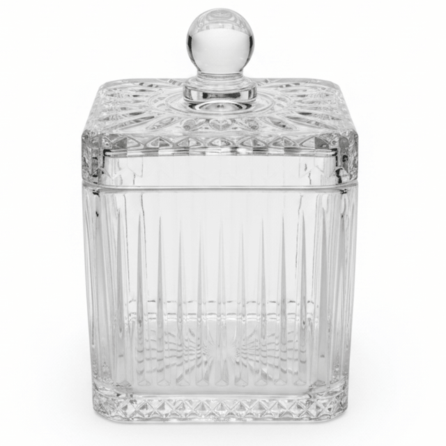 M.E.W Crystal Glass Candy Pot with Lid – 12×16.3cm - Al Kabayel Discount CentreM.E.W Crystal Glass Candy Pot with Lid – 12×16.3cmJars & Food SaversM.E.WAl Kabayel Discount Centre