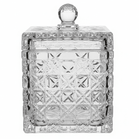 M.E.W Crystal Glass Candy Pot with Lid - 14×18.8cm - Al Kabayel Discount CentreM.E.W Crystal Glass Candy Pot with Lid - 14×18.8cmJars & Food SaversM.E.WAl Kabayel Discount Centre