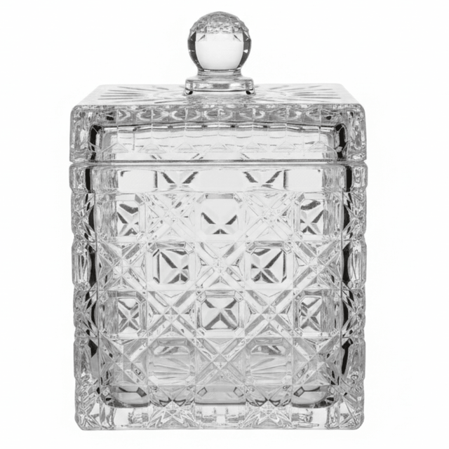 M.E.W Crystal Glass Candy Pot with Lid - 14×18.8cm - Al Kabayel Discount CentreM.E.W Crystal Glass Candy Pot with Lid - 14×18.8cmJars & Food SaversM.E.WAl Kabayel Discount Centre