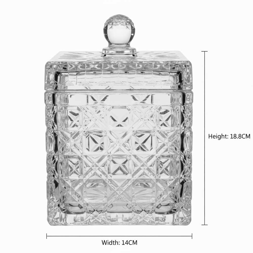 M.E.W Crystal Glass Candy Pot with Lid - 14×18.8cm - Al Kabayel Discount CentreM.E.W Crystal Glass Candy Pot with Lid - 14×18.8cmJars & Food SaversM.E.WAl Kabayel Discount Centre