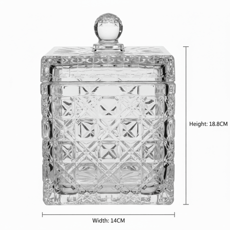 M.E.W Crystal Glass Candy Pot with Lid - 14×18.8cm - Al Kabayel Discount CentreM.E.W Crystal Glass Candy Pot with Lid - 14×18.8cmJars & Food SaversM.E.WAl Kabayel Discount Centre