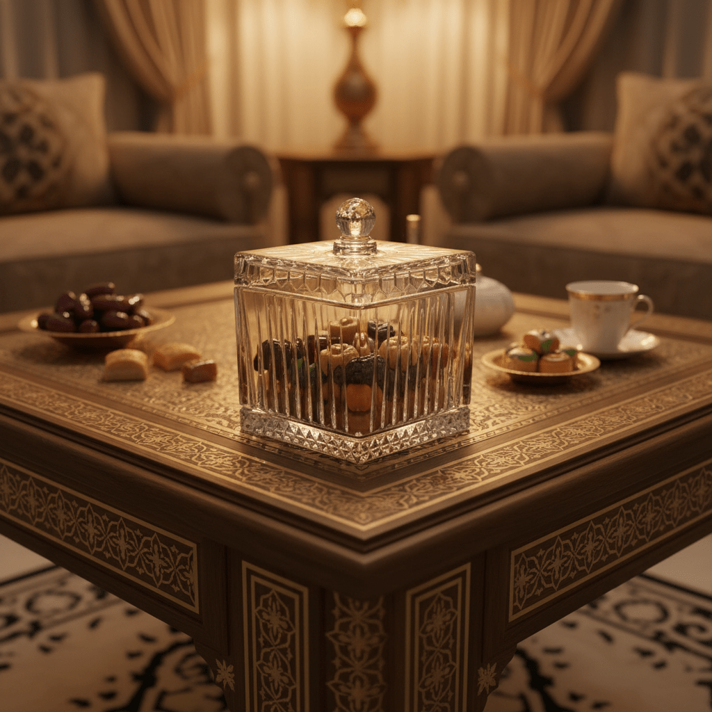 M.E.W Crystal Glass Square Candy Pot with Lid - 14×18.8 cm - Al Kabayel Discount CentreM.E.W Crystal Glass Square Candy Pot with Lid - 14×18.8 cmJars & Food SaversM.E.WAl Kabayel Discount Centre