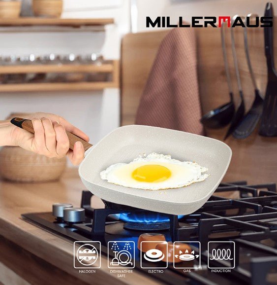 MILLERHAUS Forged Aluminum Square Fry Pan Marble Non - Stick Coating, 28cm x 28cm x 4.2cm, MH - 4510 - Al Kabayel Discount CentreMILLERHAUS Forged Aluminum Square Fry Pan Marble Non - Stick Coating, 28cm x 28cm x 4.2cm, MH - 4510Frying Pans & SkilletsMILLERHAUSAl Kabayel Discount Centre