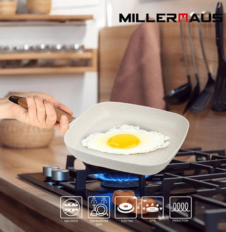 MILLERHAUS Forged Aluminum Square Fry Pan Marble Non - Stick Coating, 28cm x 28cm x 4.2cm, MH - 4510 - Al Kabayel Discount CentreMILLERHAUS Forged Aluminum Square Fry Pan Marble Non - Stick Coating, 28cm x 28cm x 4.2cm, MH - 4510Frying Pans & SkilletsMILLERHAUSAl Kabayel Discount Centre