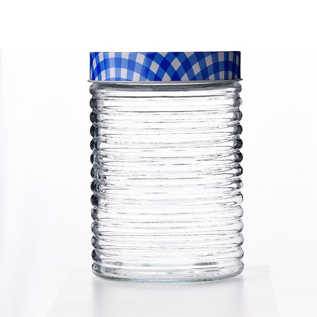 Millerhaus Ribbed Glass Storage Jar 1700Ml Glass with Metal Lid - Al Kabayel Discount CentreMillerhaus Ribbed Glass Storage Jar 1700Ml Glass with Metal LidJars & Food SaversNAUTILUSAl Kabayel Discount Centre