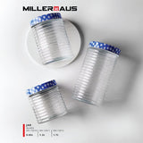 Millerhaus Ribbed Glass Storage Jar 850Ml Glass with Metal Lid - Al Kabayel Discount CentreMillerhaus Ribbed Glass Storage Jar 850Ml Glass with Metal LidJars & Food SaversMILLERHAUSAl Kabayel Discount Centre