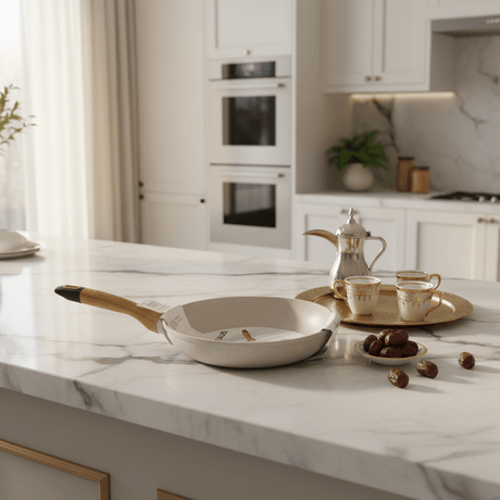 Millermaus Forged Aluminium Non-Stick Fry Pan 26cm | Cream Stone Finish with Wooden Handle - Al Kabayel Discount CentreMillermaus Forged Aluminium Non-Stick Fry Pan 26cm | Cream Stone Finish with Wooden HandleFrying Pans & SkilletsMILLERMAUSAl Kabayel Discount Centre