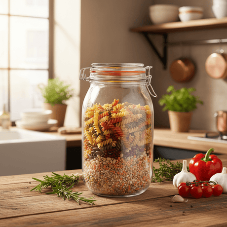 Millermaus Glass Clip Jar 2200ml | Airtight Borosilicate Storage Jar with Wire Bail Seal Description: - Al Kabayel Discount CentreMillermaus Glass Clip Jar 2200ml | Airtight Borosilicate Storage Jar with Wire Bail Seal Description:Jars & Food SaversMILLERMAUSAl Kabayel Discount Centre