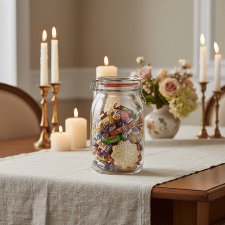 Millermaus Glass Clip Jar 2200ml | Airtight Borosilicate Storage Jar with Wire Bail Seal Description: - Al Kabayel Discount CentreMillermaus Glass Clip Jar 2200ml | Airtight Borosilicate Storage Jar with Wire Bail Seal Description:Jars & Food SaversMILLERMAUSAl Kabayel Discount Centre