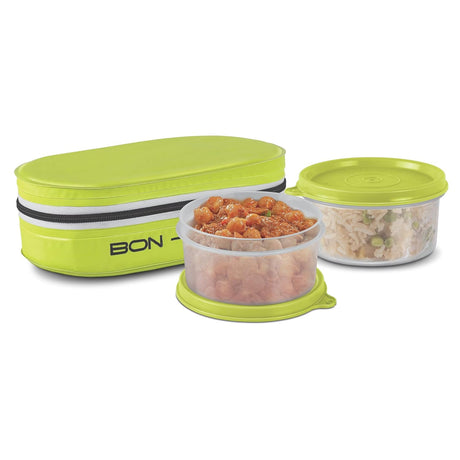 Milton Bon - Bon 2pc Round Plastic Lunch Box 300ml+300ml with Insulated Bag, Green - Al Kabayel Discount CentreMilton Bon - Bon 2pc Round Plastic Lunch Box 300ml+300ml with Insulated Bag, GreenFood ContainersMILTONAl Kabayel Discount Centre