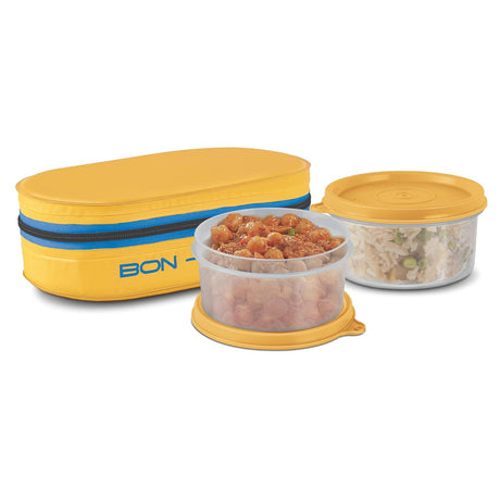 Milton Bon - Bon 2pc Round Plastic Lunch Box 300ml+300ml with Insulated Bag, Yellow - Al Kabayel Discount CentreMilton Bon - Bon 2pc Round Plastic Lunch Box 300ml+300ml with Insulated Bag, YellowFood ContainersMILTONAl Kabayel Discount Centre