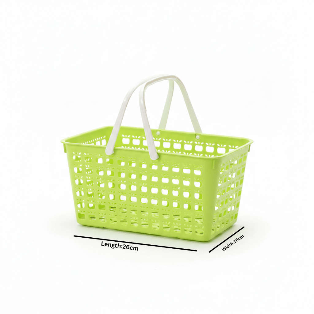 Mini Plastic Basket with Handle – 26×16cm - Lime Green / Light Blue - Al Kabayel Discount CentreMini Plastic Basket with Handle – 26×16cm - Lime Green / Light BlueOrganizers & AccessoriesAKDCAl Kabayel Discount Centre