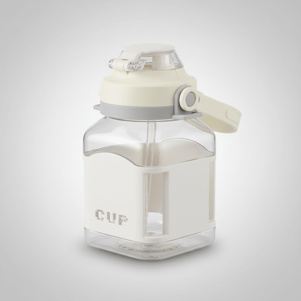 Minimal White Plastic Water Bottle with Portable Handle 1000ml - Al Kabayel Discount CentreMinimal White Plastic Water Bottle with Portable Handle 1000mlWater BottlesAKDCAl Kabayel Discount Centre