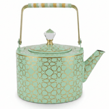 Mint Green & Gold Islamic Geometric Metal Tea Kettle with Crystal Lid Knob | Elegant Arabic Tea Serving Kettle | 2 Litre - Al Kabayel Discount CentreMint Green & Gold Islamic Geometric Metal Tea Kettle with Crystal Lid Knob | Elegant Arabic Tea Serving Kettle | 2 LitreTea/Coffee PotsAKDCAl Kabayel Discount Centre